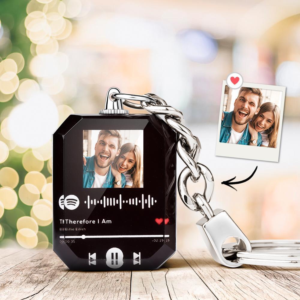 custom scannable spotify crystal keychain with pictures