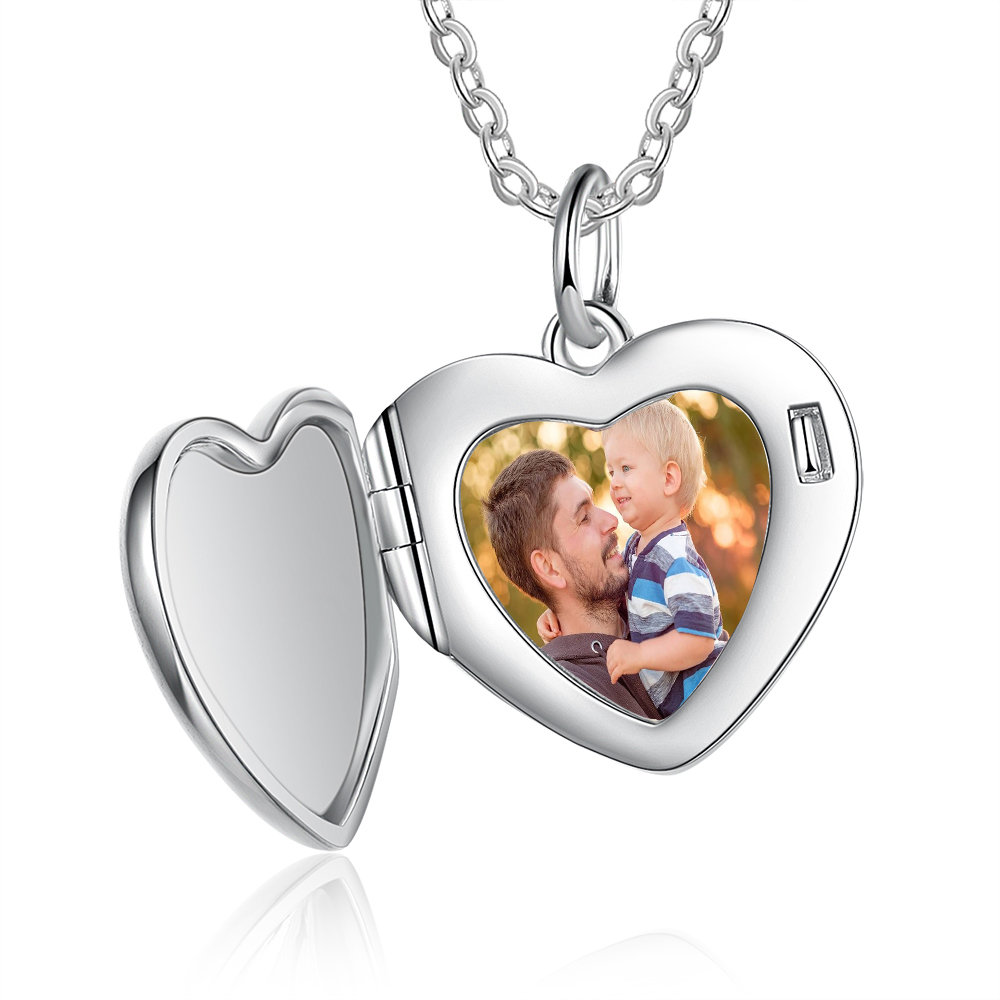 Custom heart locket necklace with picture