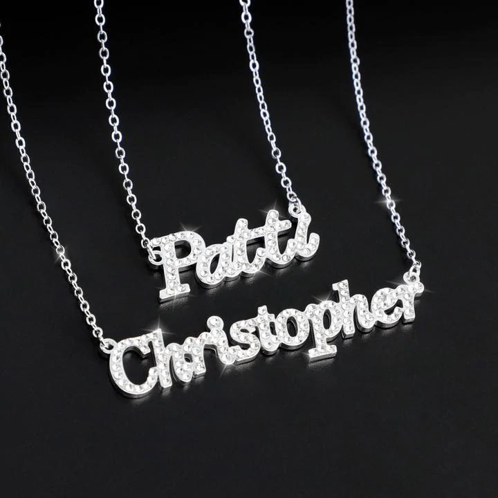customized sparkling diamond name necklace