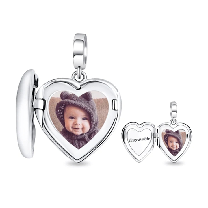 photo engraved heart locket