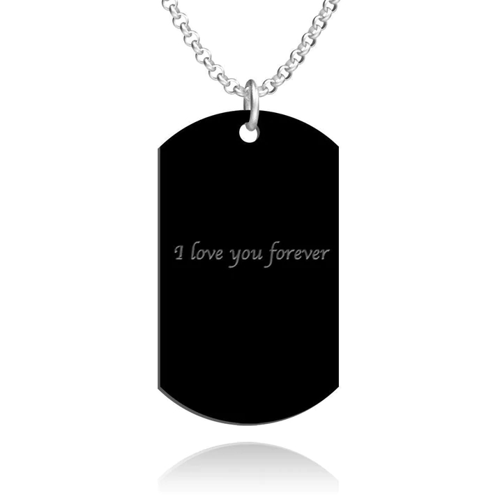 Customized stainless steel dog tag necklace with picture