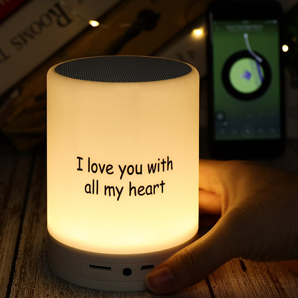 personalized photo night light with bluetooth speaker