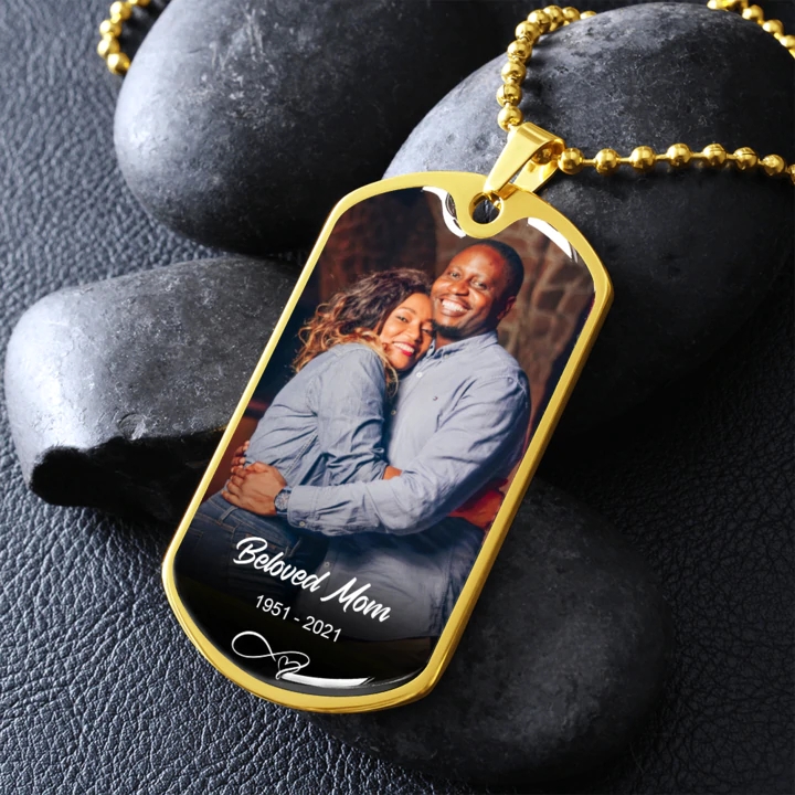 customized gold dog tag necklace with picture