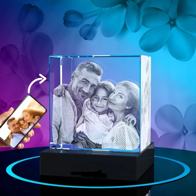 Personalized 3d crystal square photo cube