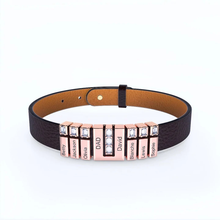 U-shaped leather bracelet for man Father's day gift