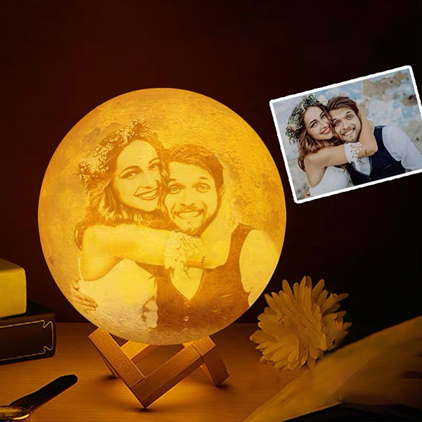 Personalized Moon Lamp with Photo and Text