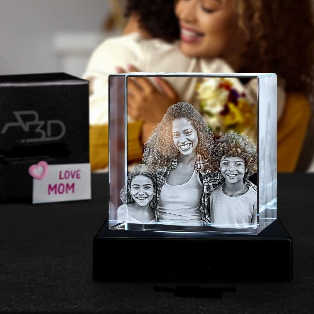 Personalized 3d crystal square photo cube