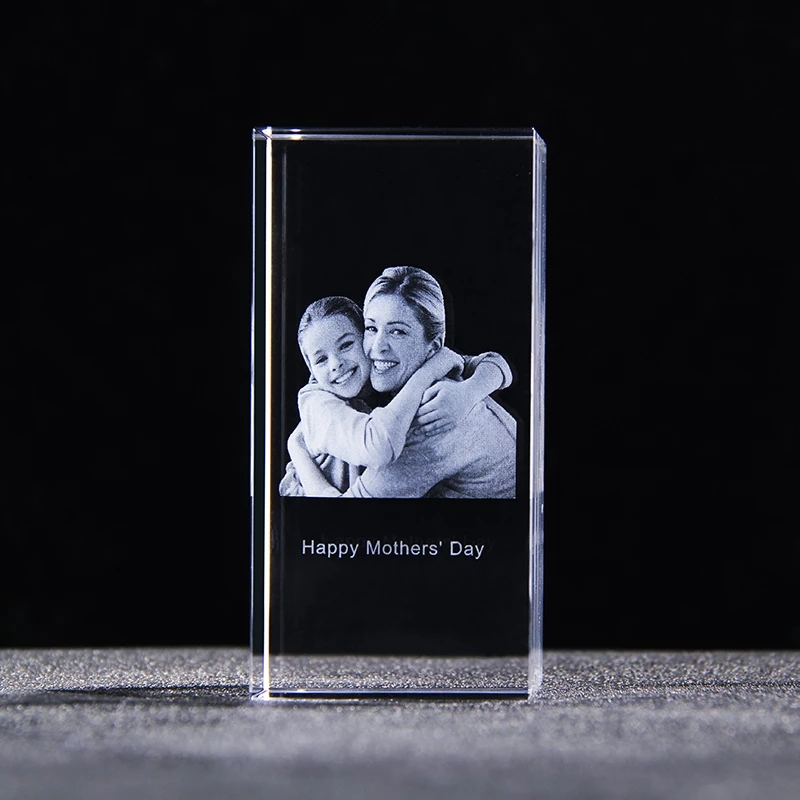 3d photo personalized laser engraved crystal cube