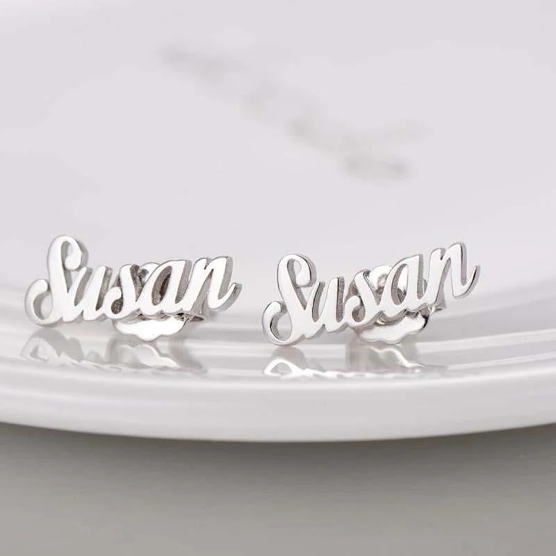 personalized name earrings studs (one pair)