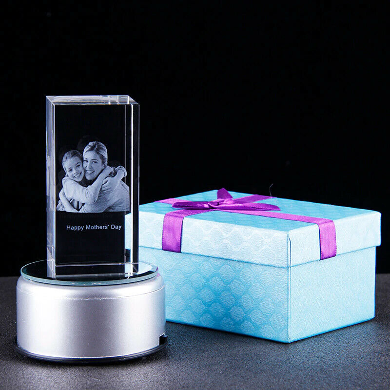 3d photo personalized laser engraved crystal cube