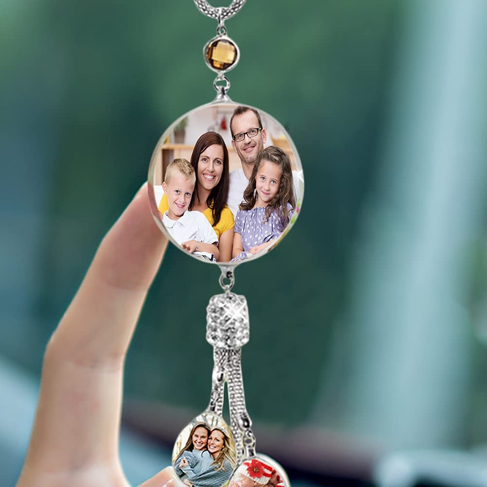 personalized picture car mirror hanger round Pendant