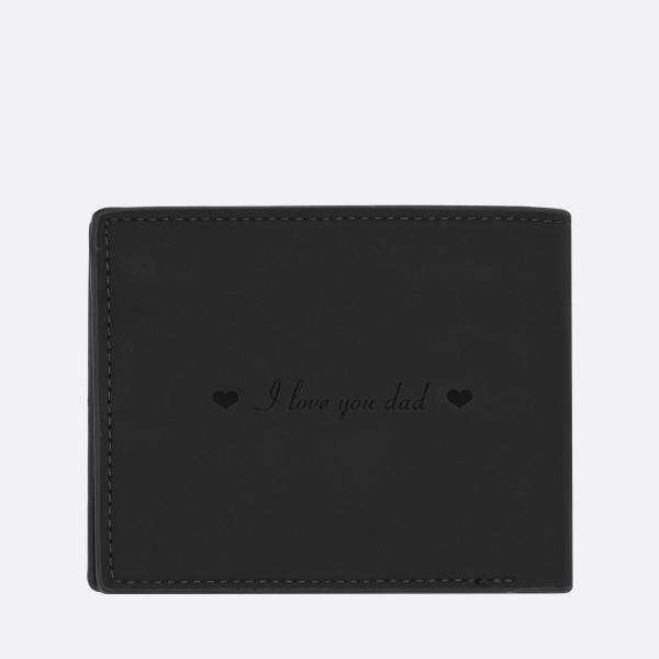 personalized photo men's wallet black
