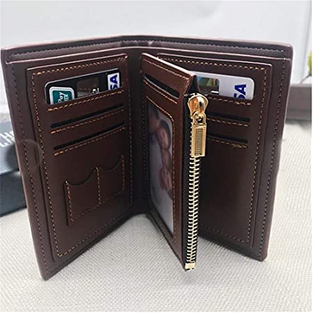 personalized photo genuine leather men's trifold wallet