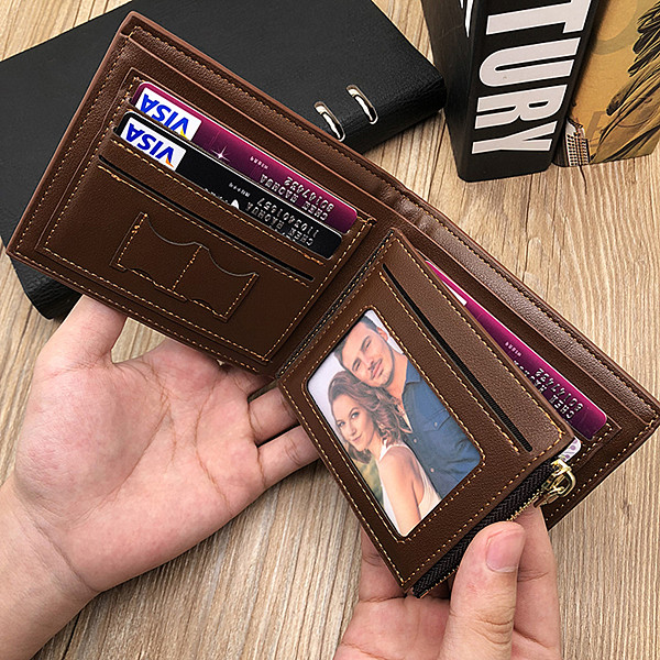 personalized photo leather wallet for dad