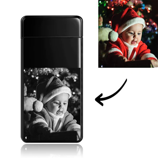 custom photo Engraved Lighter USB Rechargeable for Christmas 2022