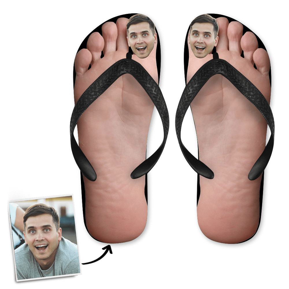 personalized photo flip flops Fun Big Toe