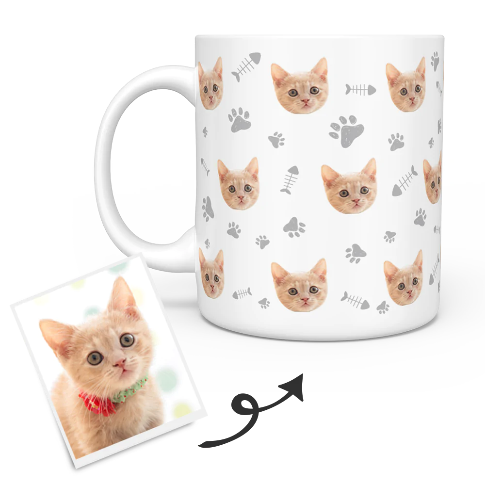 custom cat face mug