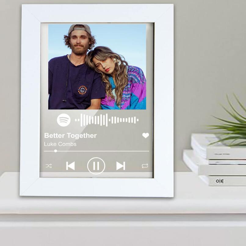 spotify glass plaque with frame