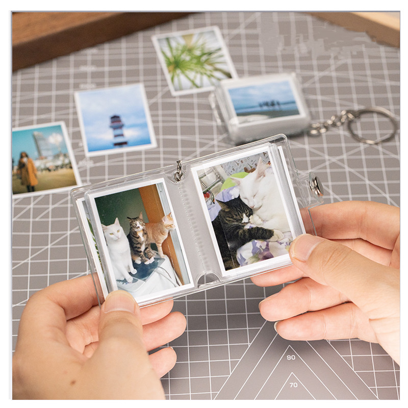 personalized mini photo album keychain