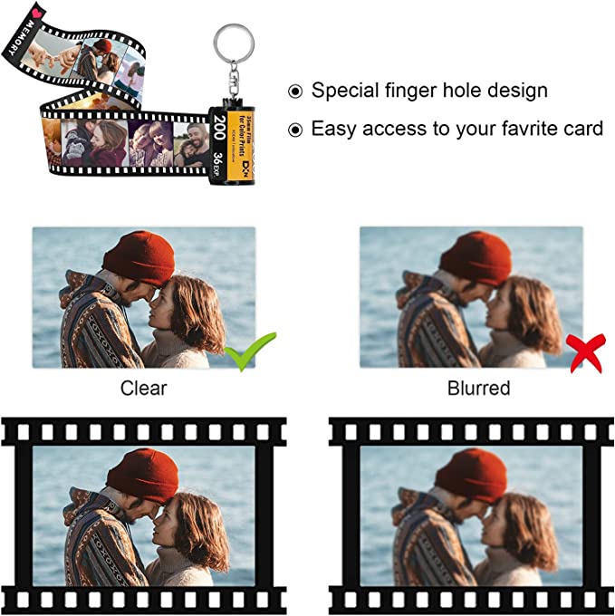 personalized film roll keychain diy