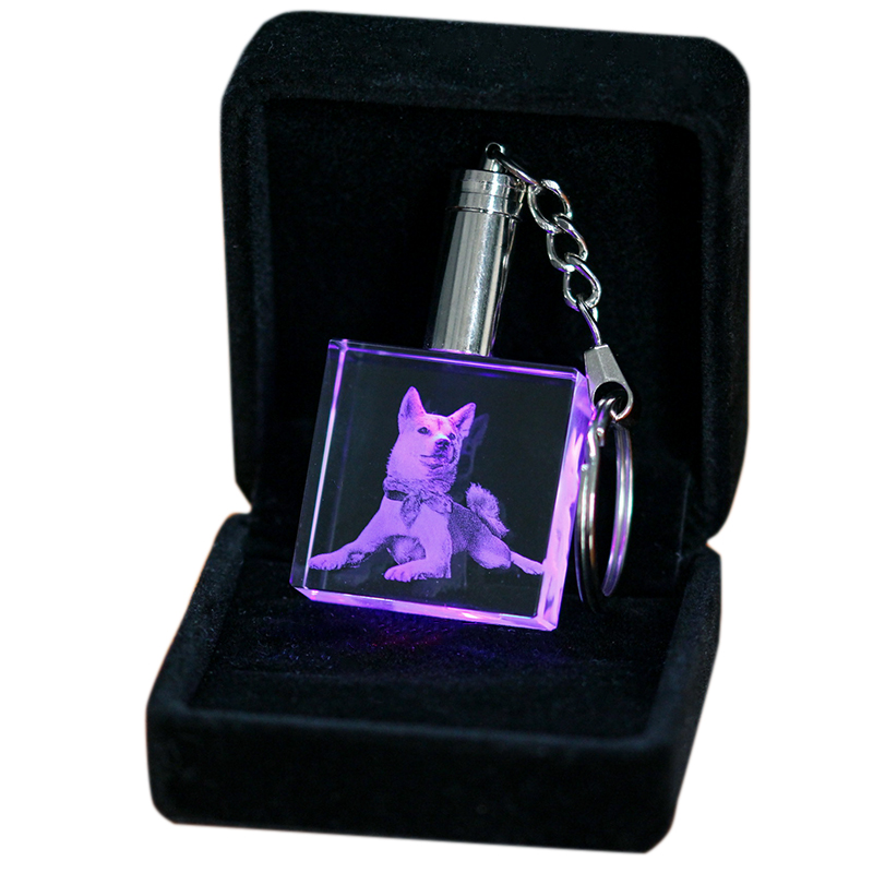 3d crystal led keychain