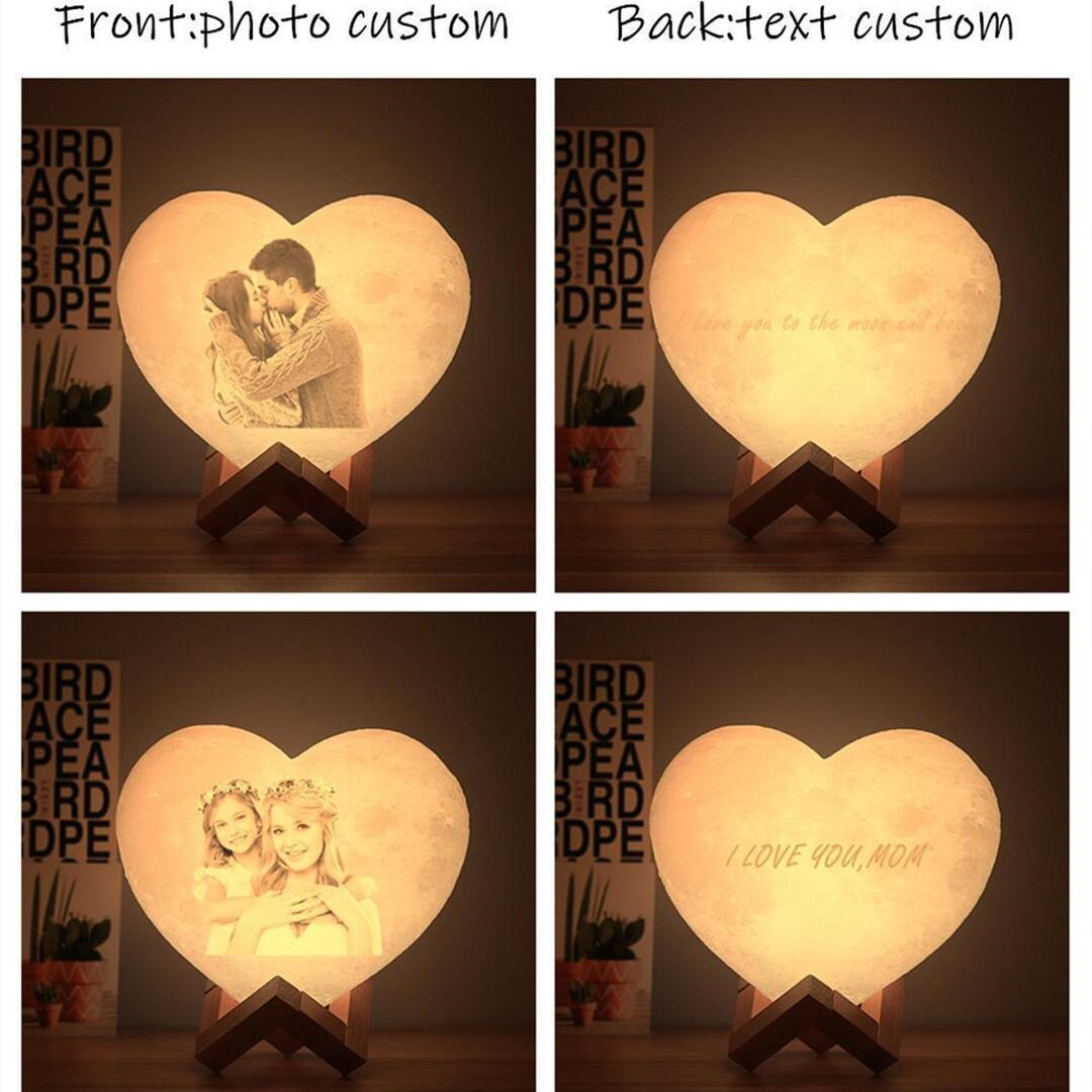 custom heart shaped moon lamp