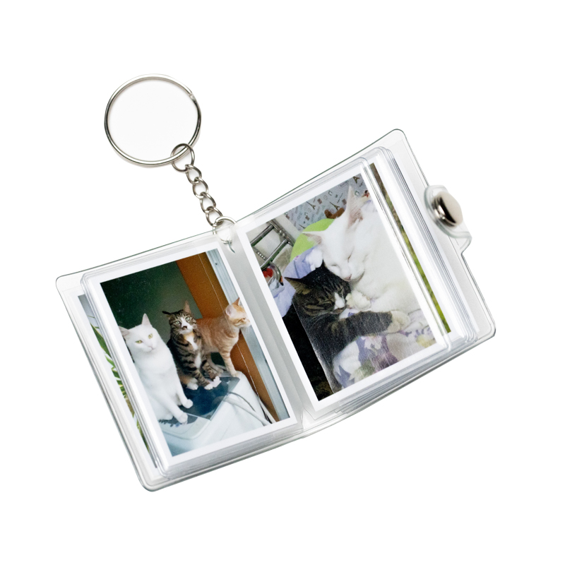 personalized mini photo album keychain
