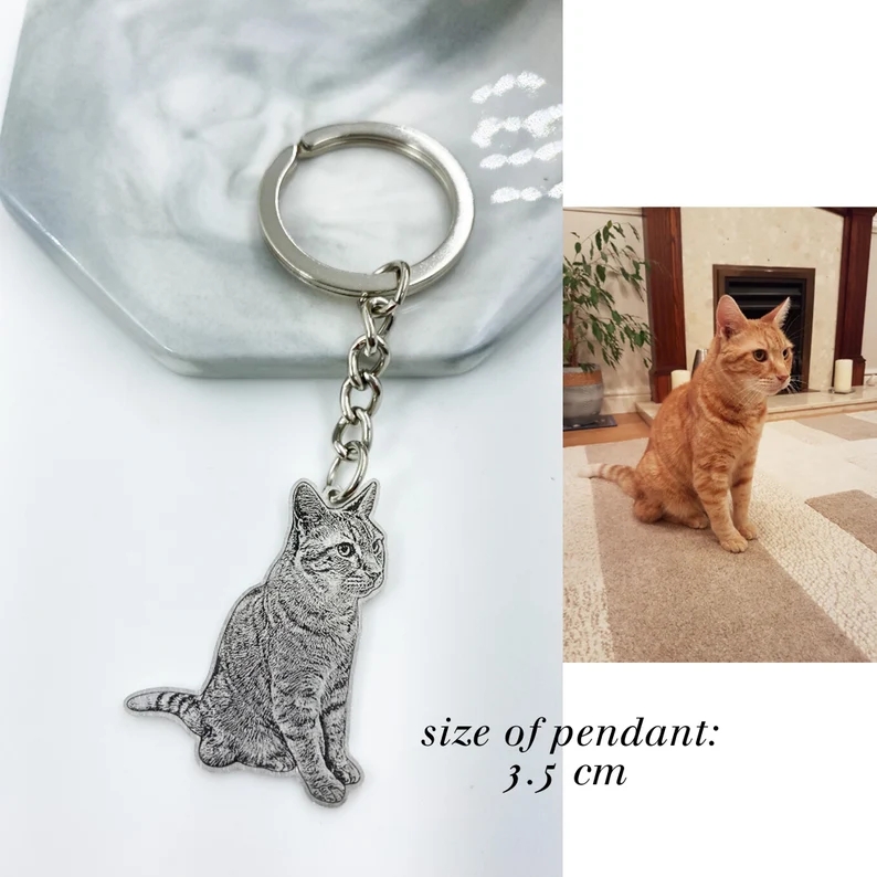 personalized cat keychain