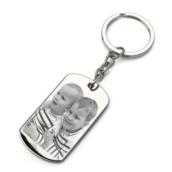 Personalized backpack keychain with photo dog tag Stainless Steel