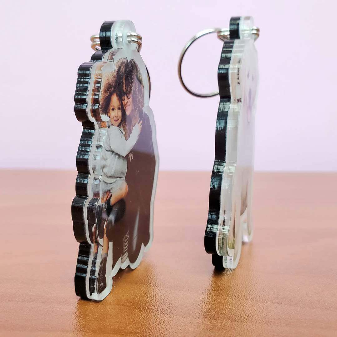 Life-like backpack keychain with your own photo