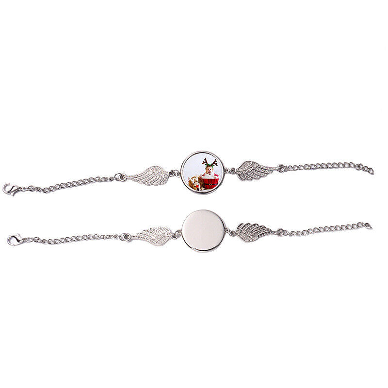 personalized Angel Swing Heart Bracelet with photo
